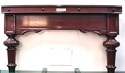 (M662) 10ft Mahogany Tulip leg & Carved Table by Ashcroft