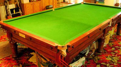(M730) 10ft Mahogany Burroughes and Watts Snooker/Billiard Table