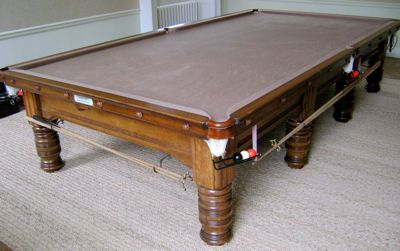 (M784) Full Size Orme & Son Oak Turned Leg Snooker Table