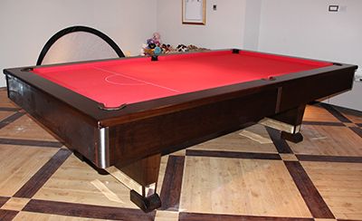 (M854) 9 ft Walnut Bloom Pool Table