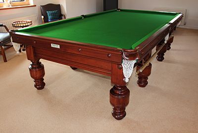 (M929) 10 ft Vintage Mahogany Turned Leg Snooker Table