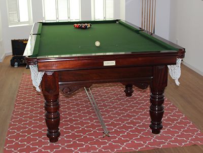 (M930) 8 ft Mahogany Turned Leg Snooker Table