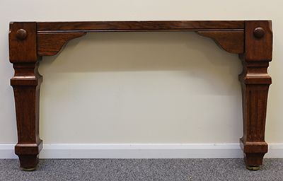 (M957) 8 ft Oak Square Fluted Leg Convertible Dining Table