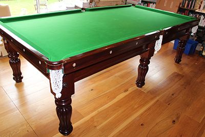 (M999) 9ft Vintage Tulip Leg Mahogany Snooker/Pool Table by Burroughes & Watts