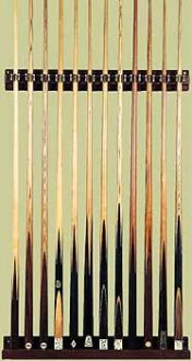 Antique Wall Cue Rack Holds 12 Antique Cues