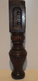 (M628) 8ft Oak Carved Leg Table