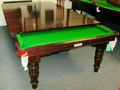 (M635) 9ft Mahogany Turned leg Snooker / Dining Table