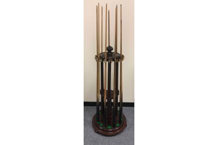 mahogany revolving cue rack