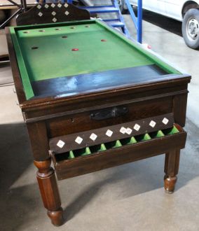 oak bar billiard table