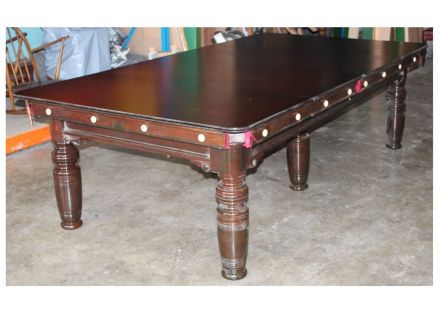M1186 8 ft Mahogany Turned Leg Convertible Snooker/Pool Dining Table
