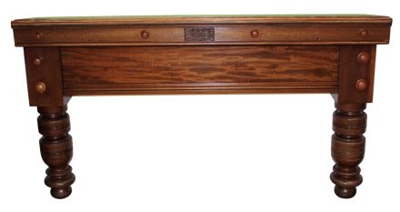 (M1231) 10 ft Antique Mahogany Turned Leg Snooker Table by Thurston
