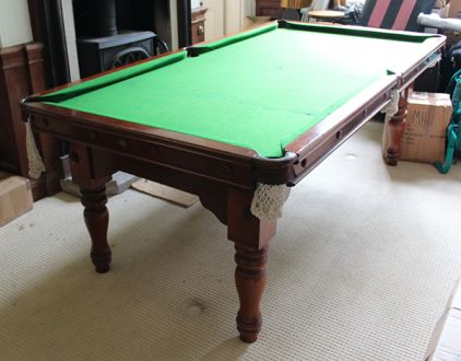 (M1241) 7 ft Mahogany Turned Leg Snooker/Pool Diner
