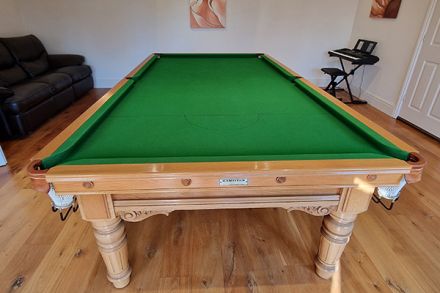 (M1418) 9 ft Oak Turned & Fluted Leg Mariti Table by Hamilton