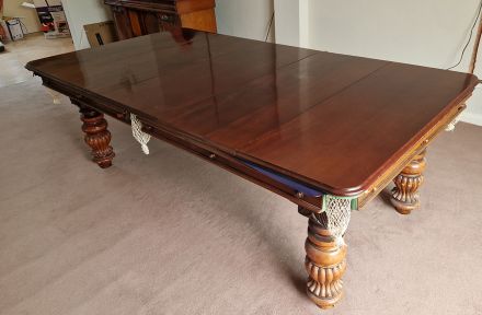 (M1426) 7 ft Wind-Up Tulip Leg Mahogany Snooker/Pool Diner