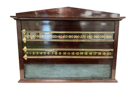 Scoreboard Marker Board Score Burroughes Watts Brass Mahogany Chalk Slate Antique Runners Pointers