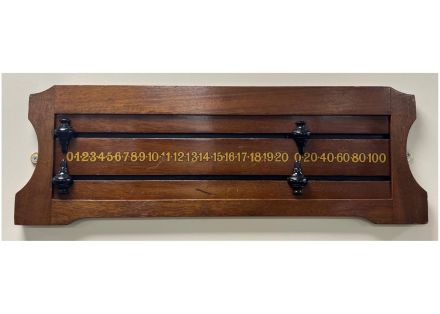 Small mahogany Riley scoreboard for scoring snooker