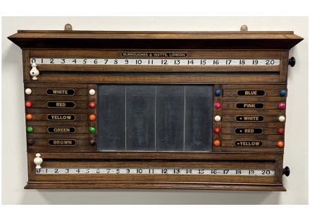 (SB297) Burroughes and Watts Oak Lifepool and Snooker Scoreboard
