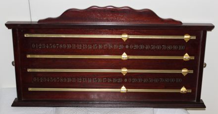 (SB237) 4 Player Mahogany Scoreboard