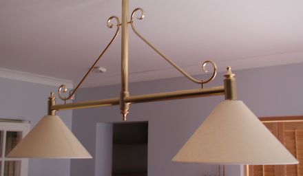 handmade light for snooker table