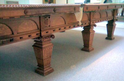 (M683) F/S Thurston Square Leg Carved Oak Table