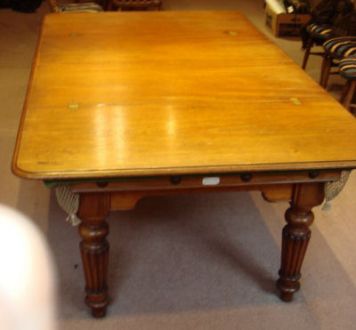 (M464) 6ft Mahogany Stevens Reeded Leg Convertible Dining Table