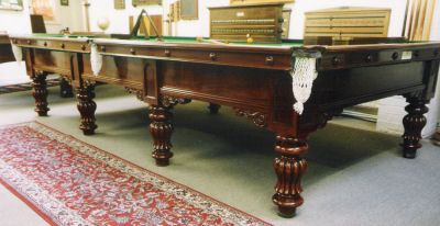 (M238) Hand-carved F/S Billiard/Snooker table restored by Hamiltons