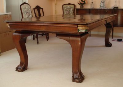(M515) 7ft Mahogany Ball and Claw Convertible Billiard/Dining Table