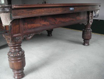 (M571) 12ft Carved Mahogany Snooker Table by Ashcroft 