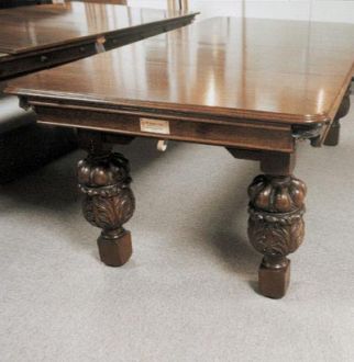 Small Oak Carved Leg Snooker Table (Circa 1920)