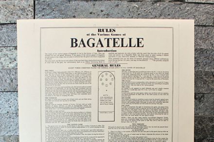 Rules of Bagatelle on cream paper