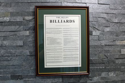 Framed English Billiard Rules - Original Reproduction