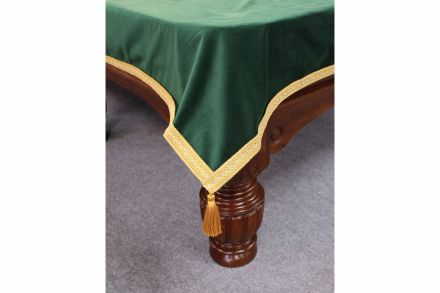 Handmade Fabric Snooker Table cover with braid and corner tassel
