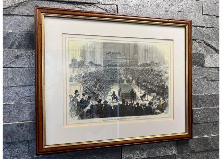 (FP039) - Framed Print depicting the First Billiards Championship in 1870