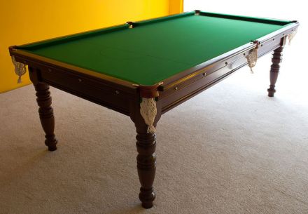 (M1142) 8 ft Mahogany Turned Leg Snooker Table by Riley