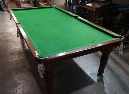 (M1180)  8 ft Oak Turned Leg Convertible Snooker/Pool Dining Table by Riley