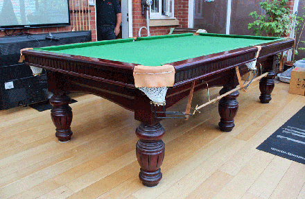 M1189 9 ft Mahogany Turned & Fluted Leg Snooker Table by Allied Billiards
