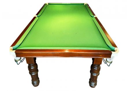 8ft snooker billiards pool table mahogany turned fluted leg