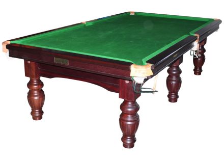 (M1262) 9 ft Used Mahogany Turned Leg Snooker Table by Riley