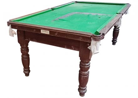 7ft snooker pool billiards table Turned Leg Mahogany Riley EJ E.J.Riley slate buttons balls 2"