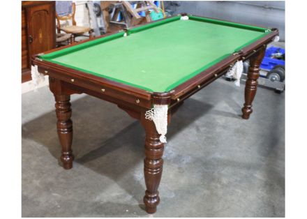 Fully restored 6ft Mahogany Turned Leg Snooker Table by E. J. Riley