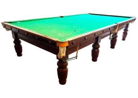 (M1304) Full-Size Mahogany Turned Leg Snooker Table
