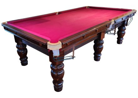 (M1318) 8 ft Mahogany Turned Leg Snooker/Pool Table 