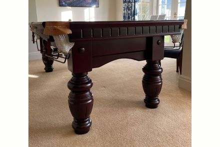 Mahogany Used Turned and fluted leg snooker table
