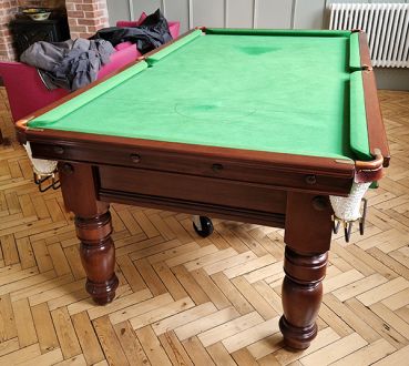 (M1377) 7 ft Mahogany Turned Leg Snooker/Pool Table
