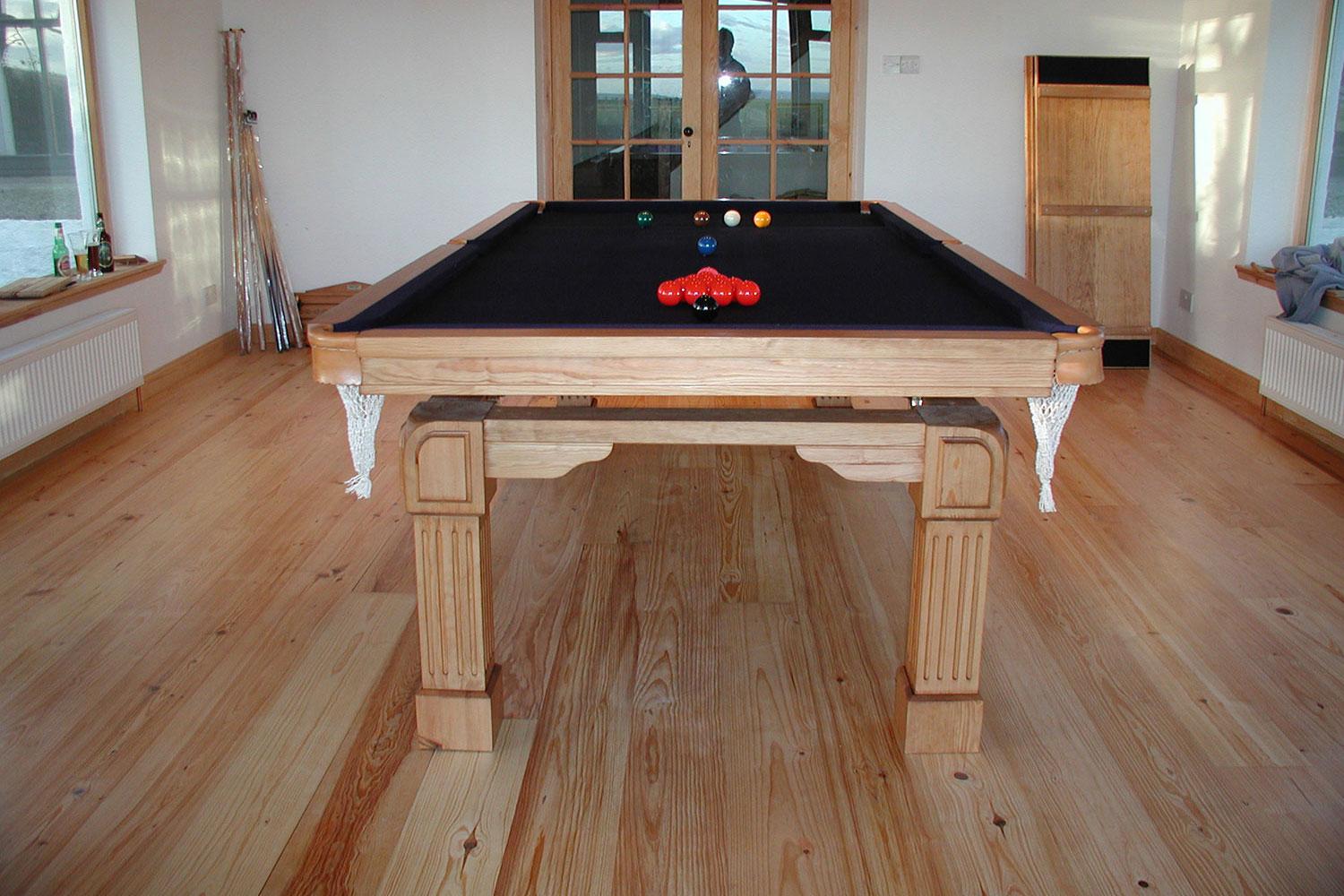 Custom Made Pine Convertible Dining Pool Table
