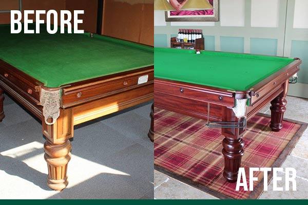 Before and After Snooker Table Restorations