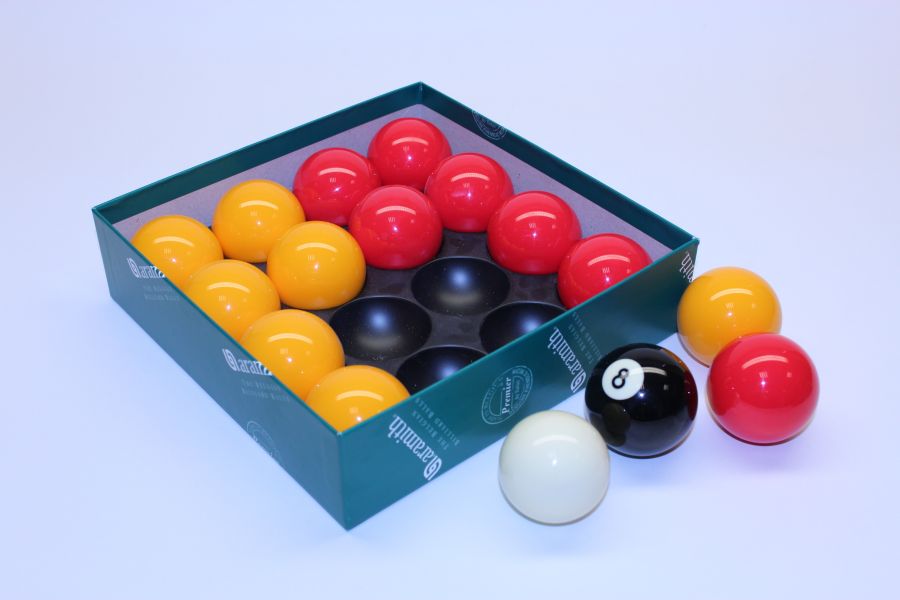 'BilliardPro' League Pool Balls 2" Reds & Yellows 1 7/8" Cue Ball 