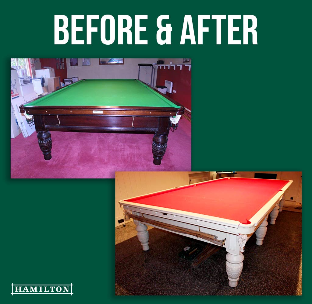 M866 Snooker Table Before And After M866 Snooker Table Before And After